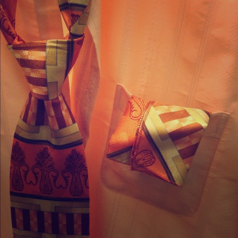 Peach and pink classic button down 17/ 17½